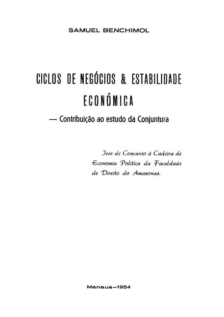 Capa do livro Ciclos de negócios & estabilidade econômica: contribuição ao estudo da conjuntura