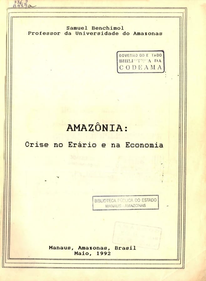 Capa do livro Amazônia: crise no erário e na Economia